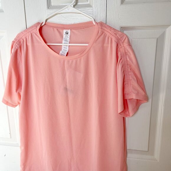 Fabletics NWT Cashel Dobby Check Mesh Drawcord S/S Lightweight Workout Shirt - Picture 3 of 12